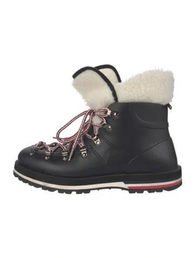 Pre-owned Moncler Leather Hiking Boots In Black