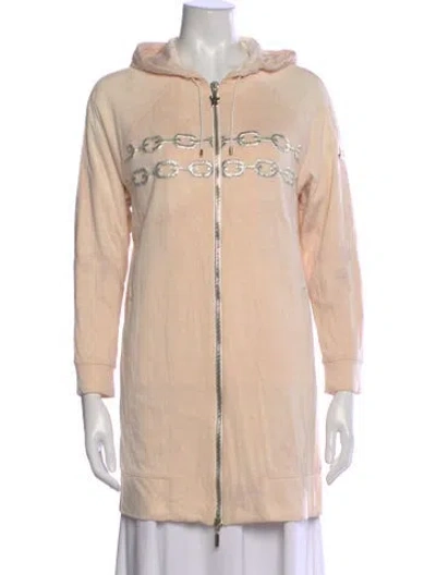 Pre-owned Moncler Leather Long Dress In Neutral