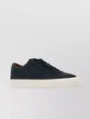 MONCLER LEATHER LOW-TOP SNEAKERS WITH ROUND TOE