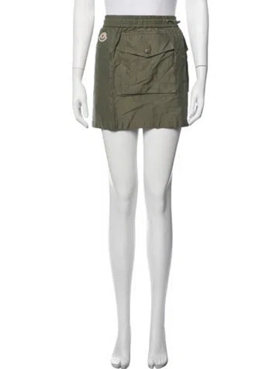 Pre-owned Moncler Leather Mini Skirt In Green