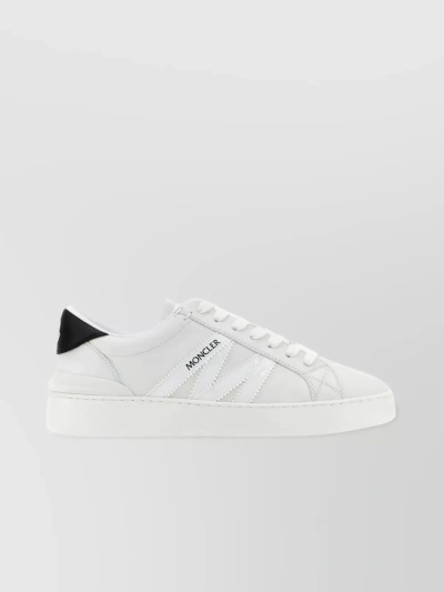 Moncler Monaco M Leather Low-top Sneakers In White