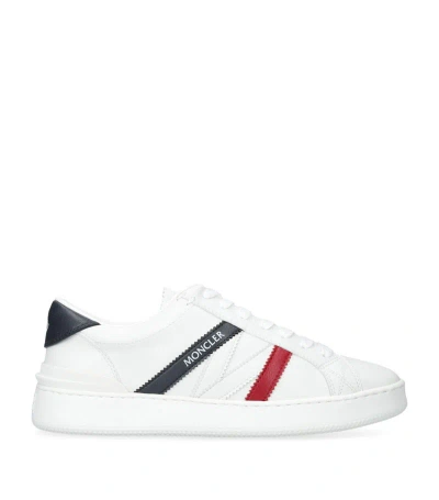 Moncler Leather Monaco Sneakers In White
