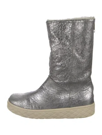 Pre-owned Moncler Leather Moto Boots
