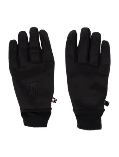 Pre-owned Moncler Leather Palm Gloves In Black