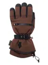 Moncler Grenoble Leather Gloves In Brown