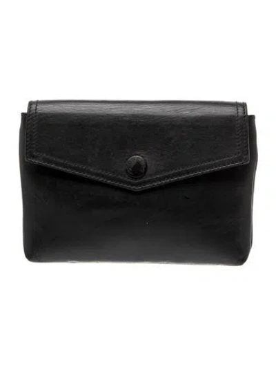 Pre-owned Moncler Leather Portfolio In Black