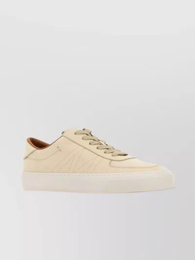 Moncler Leather Sand Club Sneakers In Yellow