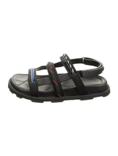 Pre-owned Moncler Leather Sandals In Black/green