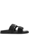 Moncler Logo-jacquard Rubber Sliders In Black