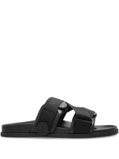 MONCLER LEATHER SLIDES