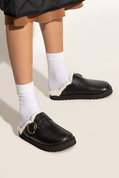 MONCLER MONCLER LEATHER SLIDES