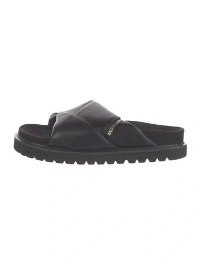 Pre-owned Moncler Leather Slides In Multi