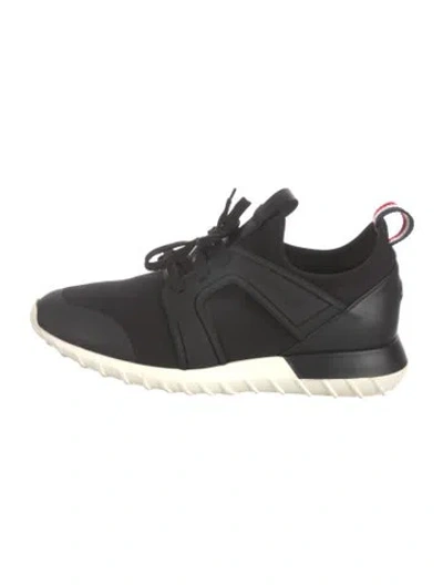 Pre-owned Moncler Leather Sneakers In Black