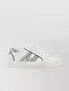 Moncler Leather Sneakers Contrast Stitching