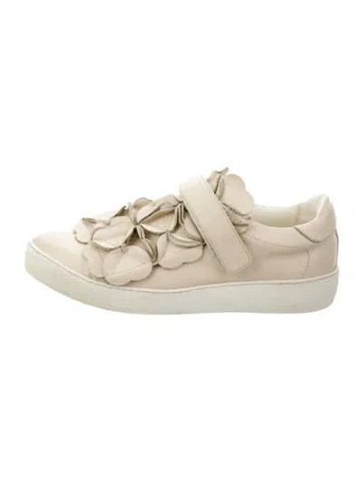 Pre-owned Moncler Leather Sneakers In Neutral