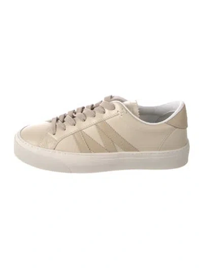 Pre-owned Moncler Leather Sneakers In Neutrals