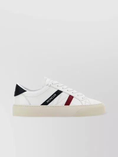 MONCLER LEATHER SNEAKERS RUBBER SOLE CONTRAST PANELS