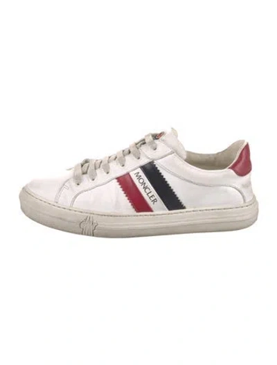 Pre-owned Moncler Leather Sneakers In White