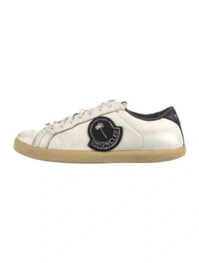 Pre-owned Moncler Leather Sneakers In White