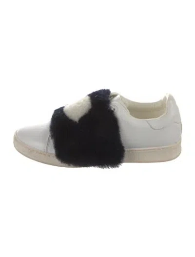 Pre-owned Moncler Leather Sneakers In White