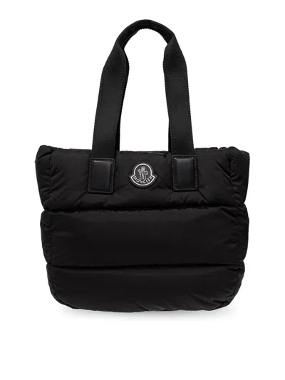 Moncler Leather Tote In Negro