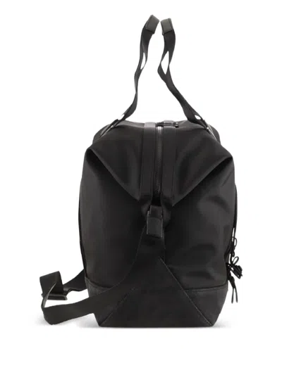 Moncler Leather Trim Tech Duffle Bag In Black