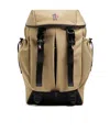 Moncler Leather-trimmed Backpack In Sand