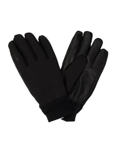Pre-owned Moncler Leather Winter Gloves In Black