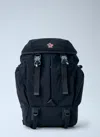 Moncler Leather-trimmed Buckle-fastening Backpack In Black