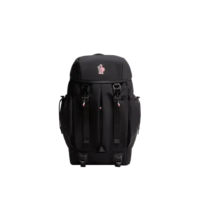 MONCLER MONCLER LEATHER-TRIMMED BACKPACK, MEN, BLACK, SIZE: ONE SIZE