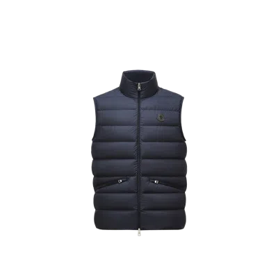 MONCLER LECHTAL DOWN GILET, MEN, BLUE, SIZE: 5