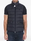 Moncler Lechtal Zip-up Down Gilet In Blue