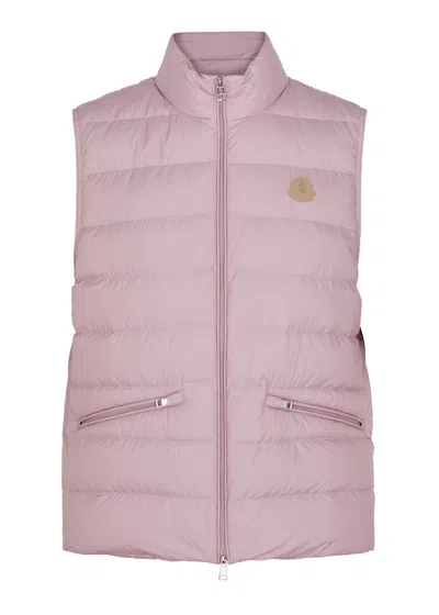 Moncler Lechtal Quilted Shell Gilet In Pink