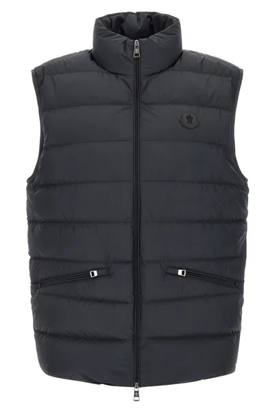 Moncler Lechtal Padded High Neck Zip Vest In Black