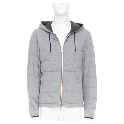 Pre-owned Moncler Leford Giubbotto Norme Afnor G32-003 Down Padded Zip Up Jacket Sz.3 L In Gray