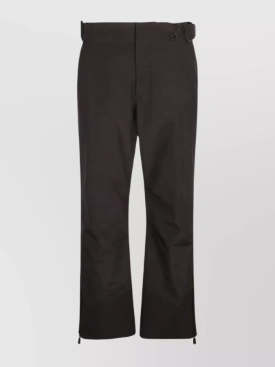 Moncler Wide Straight Leg Plain Trousers In Black