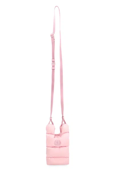 Moncler Legere Nylon Messenger Bag In Pink