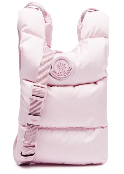Moncler Legere Small Quilted Shell Cross-body Bag In Pink