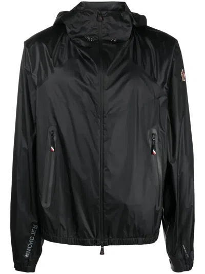 Moncler Zip-up Hooded Jacket In Black