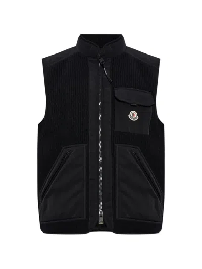 Moncler Lenevra Panelled Gilet In Black