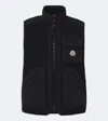 Moncler Lenevra Wool-blend Down Vest In Black