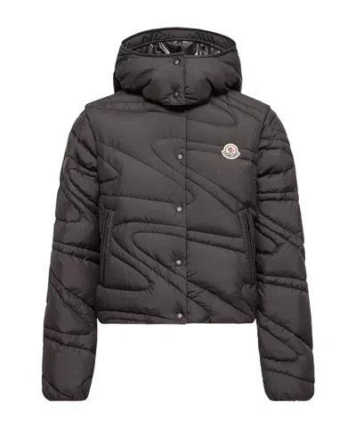 Moncler Leona 2-in-1 Hooded Short Down Jacket In Black