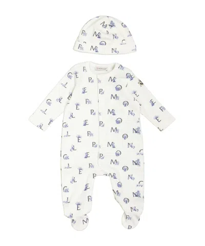 Moncler Babies' Letter-print Clothing Set In White