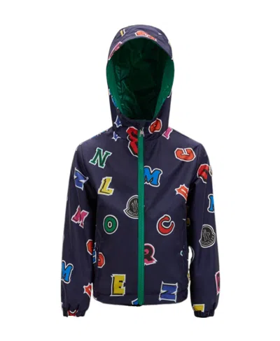 Moncler Letters Padded Hooded Jacket In Black