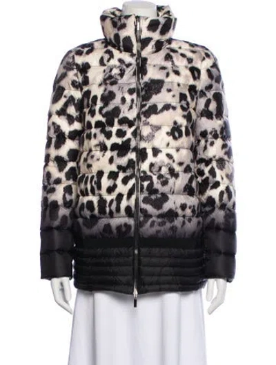 Pre-owned Moncler Leucate Down Faux Fur Jacket In Gray