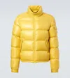 Moncler Levitha Hooded Short Down Jacket In Yellow