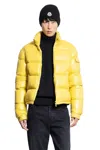 Moncler Levitha Hooded Short Down Jacket In Yellow