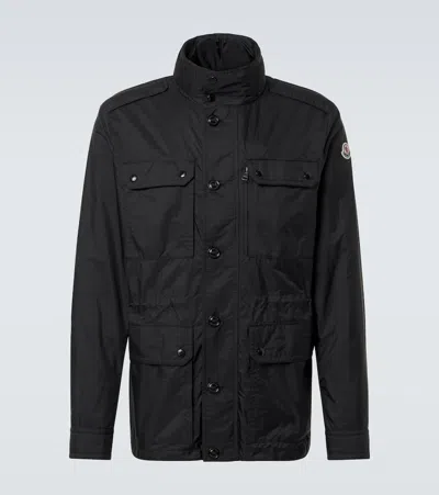 Moncler Lez Water Repellent Nylon Jacket In Black