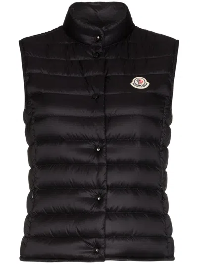 Moncler Liane High Neck Sleeveless Down Jacket In Black