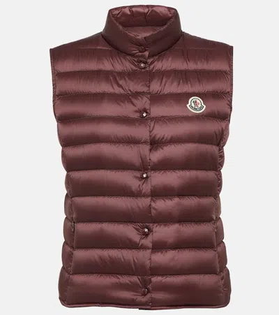 Moncler Liane Logo Down Vest In Red